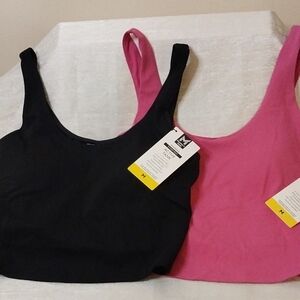 Women’s Active Tank Top Duo - Black & Pink Size M